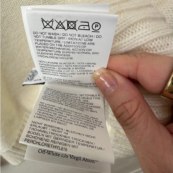 Off-White Reverse Arrow Diag Knit Crew Sweater White / Green - Picture 13 of 16